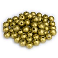 Drewniane koraliki KULA 10mm metalik złoty 30szt.