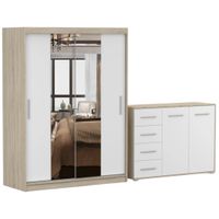 Zestaw VISTA 01 Szafa 150 Komoda FRIDA 01 135 półki SB PRODUCENT