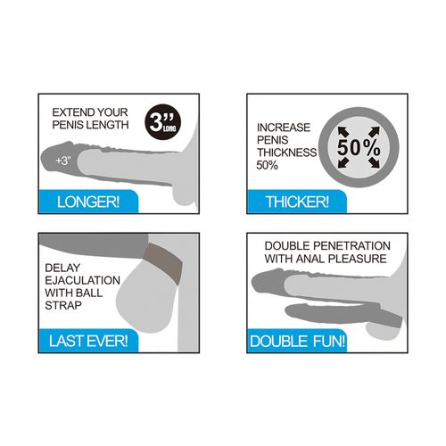 Add 3"" Pleasure X Tender Vibrating Double Penis Sleeve na Arena.pl