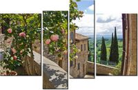 130CM 85 OBRAZ 4 ELEM RÓŻE BALKONIE ŚCIENNY