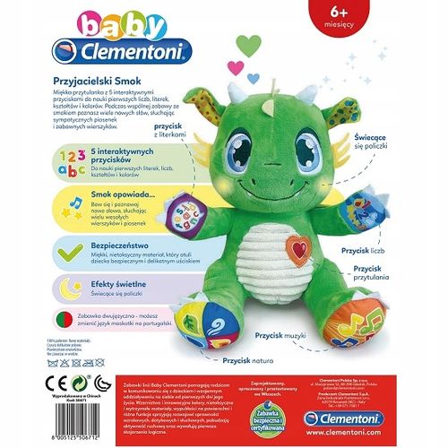 PRZYJACIELSKI SMOK Interaktywne przyciski Clementoni na Arena.pl