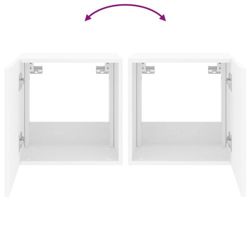 Ścienna szafka TV z LED, biała, 40,5x35x40 cm na Arena.pl