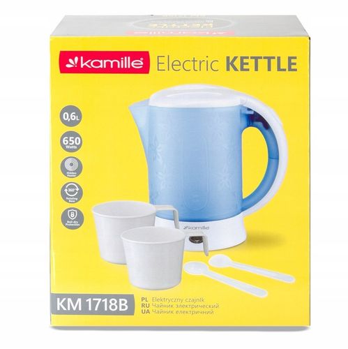 CZAJNIK ELEKTRYCZNY TURYSTYCZNY PRZENOŚNY MAŁY 0,6 L MOCNY 650 W na Arena.pl