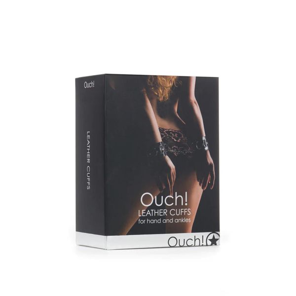 skórzane kajdanki ouch! regulowane 25 cm zdjęcie 1