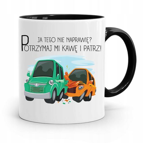 Kubek Czarny Dla Mechanika Ja Tego Nie Naprawię? Z Nadrukiem Ze Zdjęciem na Arena.pl