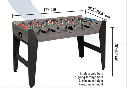 Stół piłkarski F-ZERO szary Garlando na Arena.pl