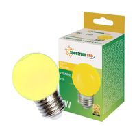 Żarówka LED PCV kulka E27 1W ŻÓŁTA WOJ+11798 SPECTRUM LED
