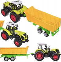 TRAKTOR Z PRZYCZEPĄ WYWROTKA ZABAWKA CIĄGNIK Z NAPĘDEM DLA DZIECI DUŻY 53CM