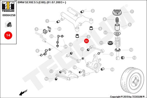 BMW 5 E60 TULEJA DRĄŻKA TYLNEGO E60 03- na Arena.pl