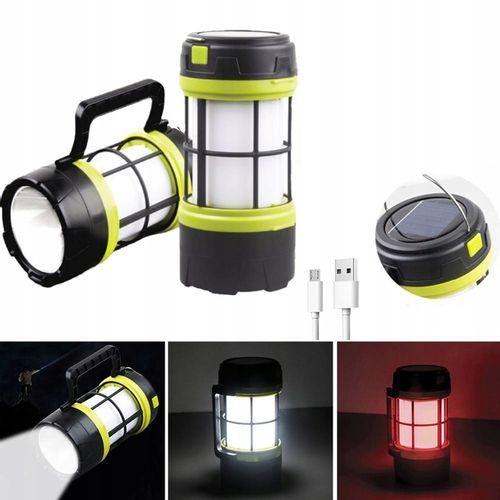 MOCNA LATARKA TURYSTYCZNA LED KEMPINGOWA LAMPA PODRĘCZNA UCHWYT POWERBANK na Arena.pl