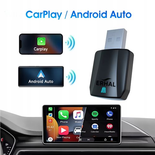 ADAPTER MODUŁ CARPLAY ANDROID AUTO BEZPRZEWODOWY 2w1 ERHAL IOS ANDROID na Arena.pl