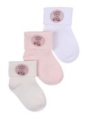 Skarpety niemowlęce bawełniane dziewczęce miś 3PAK 6-12 miesięcy YOCLUB