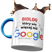 Kubek Błękitny Dla Biologa Wie Więcej Niż Google Z Nadrukiem Ze Zdjęciem