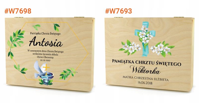 Pudełko wspomnień NADRUK prezent na chrzest pamiątka chrztu zdjęcie 6