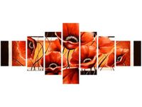 160CM 70CM OBRAZ 7 ELEM MOC MAKÓW ŚCIENNY