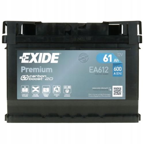 AKUMULATOR SAMOCHODOWY EXIDE PREMIUM 61AH 600A 61 AH EA612 na Arena.pl