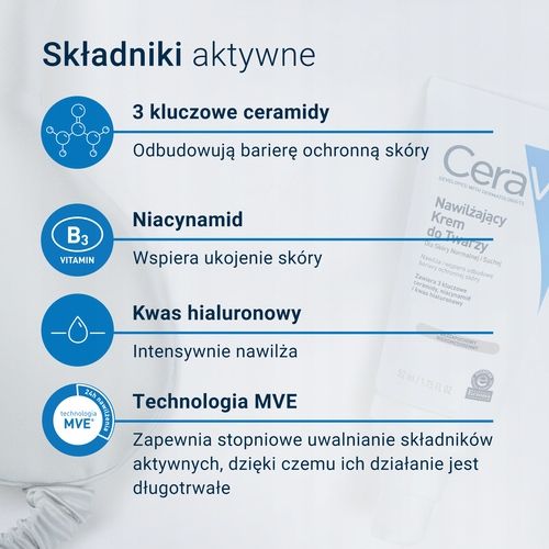 CeraVe krem z ceramidami, intensywne nawilżenie twarzy, 52 ml na Arena.pl