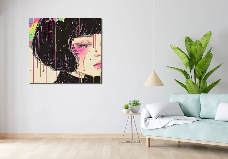 Obraz 100x90cm Strugi Kolorów zdjęcie 2