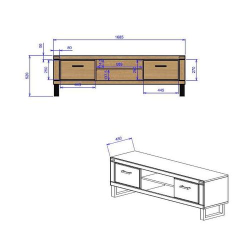 Szafka dębowa TV 2 Como na Arena.pl