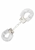 playful furry cuffs kajdanki z miękkim futerkiem, regulowane, metalowe