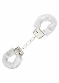 playful furry cuffs kajdanki z miękkim futerkiem, regulowane, metalowe