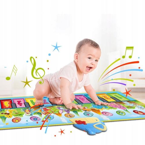MATA MUZYCZNA TAŃCZENIA DZIECI INTERAKTYWNA PIANINKO NAGRYWA 1,1 m WOOPIE na Arena.pl