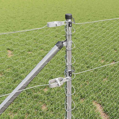 Ogrodzenie z słupkami Srebrny 0.6 x 50 m Stal pokryta PCV na Arena.pl