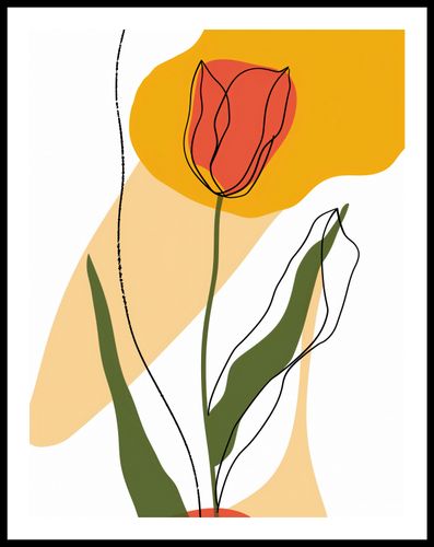 Plakat 50x65cm Przerysowany Tulipan na Arena.pl