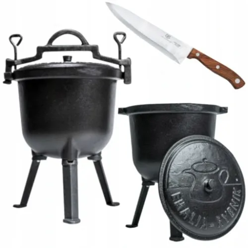 KOCIOŁEK ŻELIWNY GARNEK MYŚLIWSKI CIĘŻKI 15L + GRATIS na Arena.pl