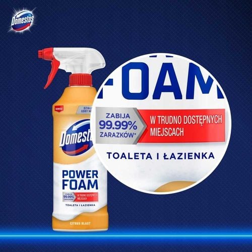 domestos power foam piana do mycia toalety i łazienki citrus blast 435ml na Arena.pl