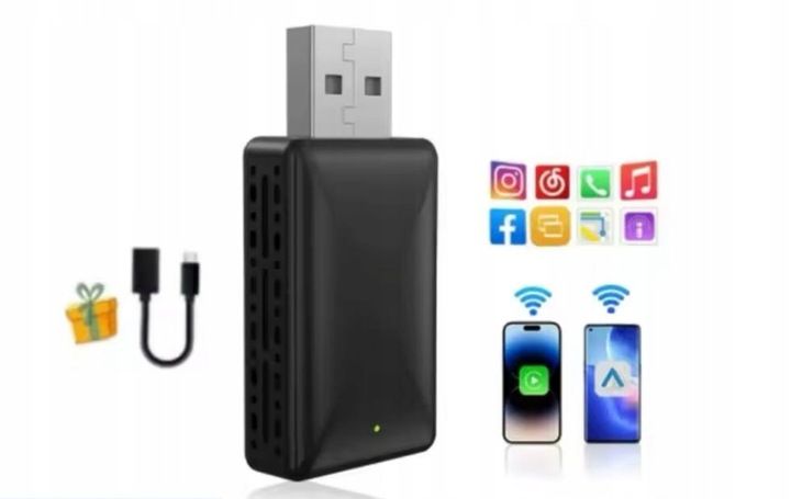 Bezprzewodowy Adapter Mini USB CarPlay do iPhone iOS ANDROID AUTO zdjęcie 10