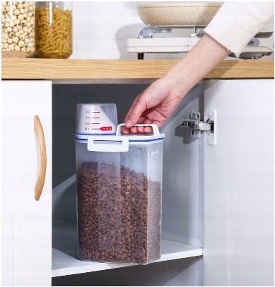 POJEMNIK PUDEŁKO na KARMĘ z MIARKĄ dla PSA KOTA 2L zdjęcie 4