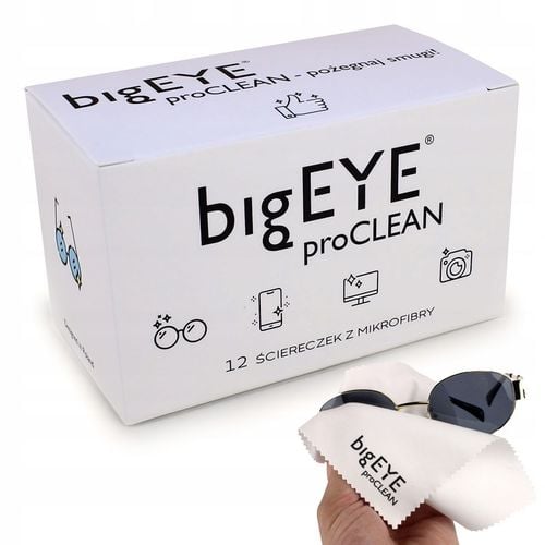 bigEYE proCLEAN ŚCIERECZKI DO OKULARÓW EKRANÓW Z MIKROFIBRY 12 SZTUK na Arena.pl