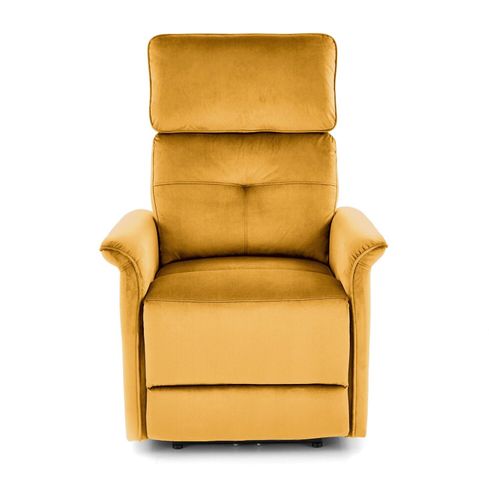 Fotel rozkładany Karlin Velvet musztardowy na Arena.pl