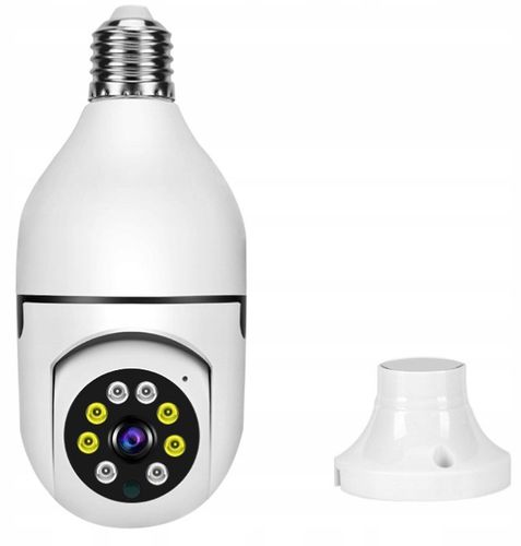 Mini Kamera WiFi w Żarówce Wewnętrzna Android Iphone Obrotowa Żarówka na Arena.pl
