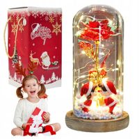 WIECZNA RÓŻA w szkle led Prezent na Boże Narodzenie ozdoba świąteczna TH7R