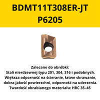 Płytka BDMT węglikowa VHM (10szt.) Rodzaj: BDMT11T308ER-JT P6205