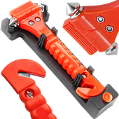 MŁOTEK BEZPIECZEŃSTWA ZE ZBIJAKIEM SZYB SAMOCHODOWYCH I PRZECINAKIEM PASÓW