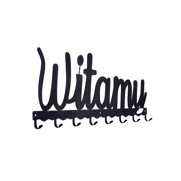 Wieszak ścienny Witamy czarny zdjęcie 2