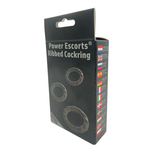 power escorts - br186 - ribbed cockring - 3 pack cockring set na Arena.pl