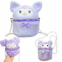 2 x Mała Torebeczka Pluszowa Kuromi SANRIO Z ODZOBNYM PASKIEM Z PEREŁ KUFER