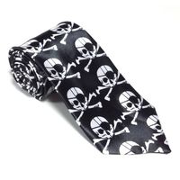 Krawat imprezowy śledź ze wzorem SKULL PIRAT (KSI-108)