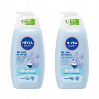 2X NIVEA BABY WYPRAWKA PIERWSZE DNI dla dzieci i niemowląt, żel, mleczko