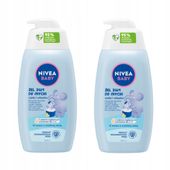 NIVEA BABY 2w1 Żel do mycia kąpieli i szampon z pompką dla dzieci 2 x 500ml