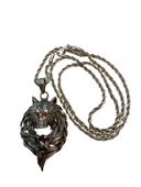 16 0099 Naszyjnik Głowa Wilka Wikingowie Mitologia Kryształ Diament