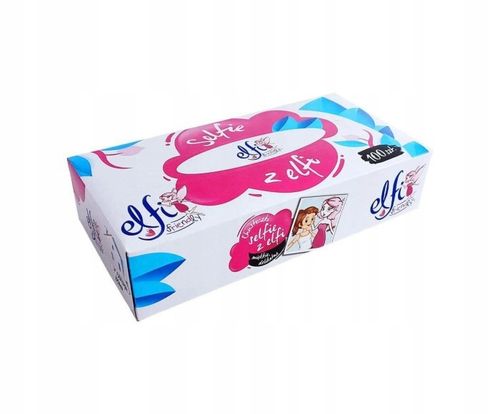 Chusteczki higieniczne w pudełku bezzapachowe ELFI 2warstwowe 100 na Arena.pl