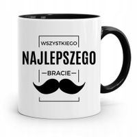 Kubek Czarny Dla Brata Wszystkiego Najlepszego Z Nadrukiem Ze Zdjęciem