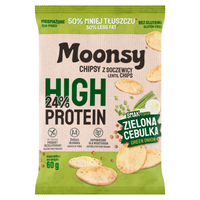 Moonsy Chipsy z soczewicy smak zielona cebulka 60 g