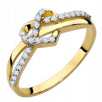 ZŁOTY PIERŚCIONEK ZARĘCZYNOWY 333 8K CYRKONIA r14