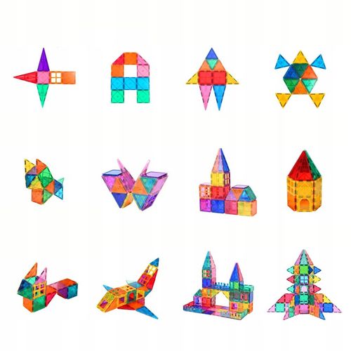 KLOCKI MAGNETYCZNE KAFELKI ZESTAW XXL 100 EL PICASSO RAINBOW MAGNETIC TILES na Arena.pl